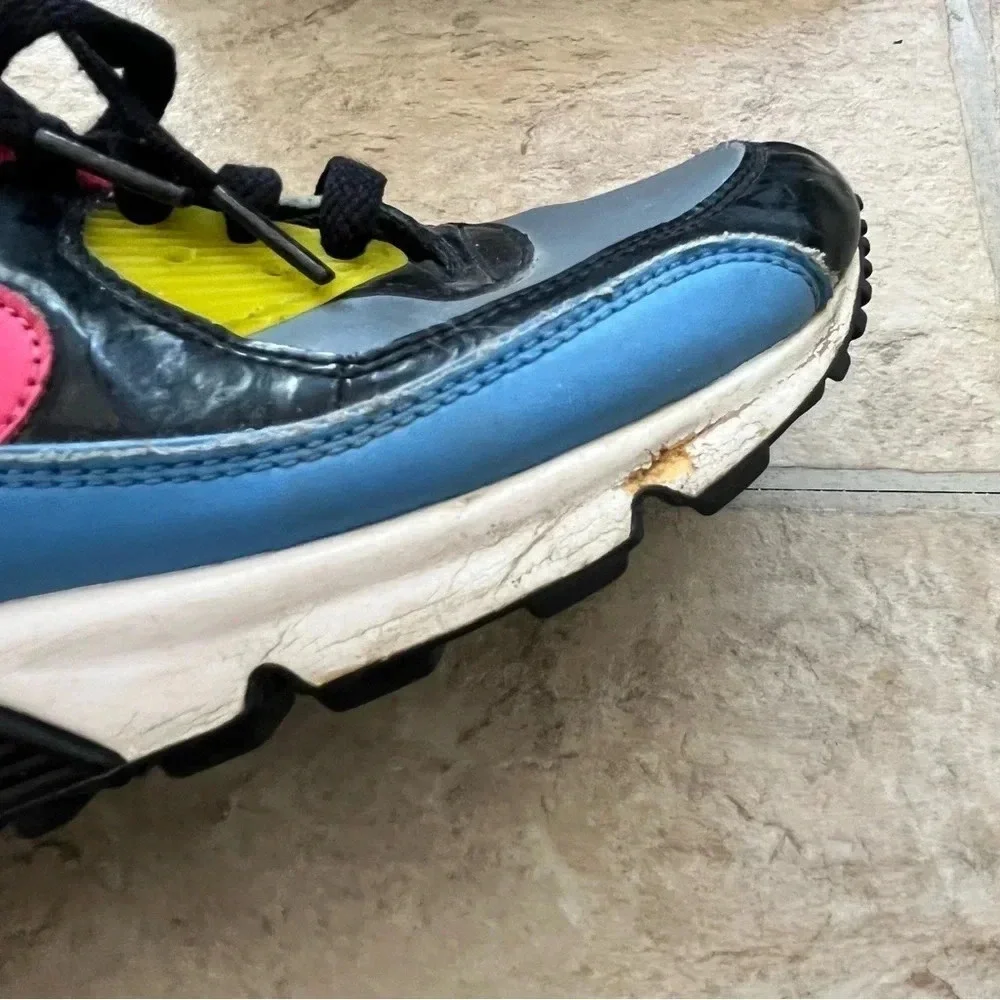 Nike Air Max 90 Flint Grey Flamingo GS Sneakers Leather Shoes Youth 6/ Women 8